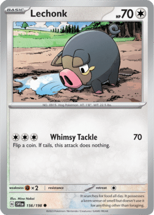 Pokémon TCG Lechonk – SVI 156/198 Common Reverse Holofoil – EN