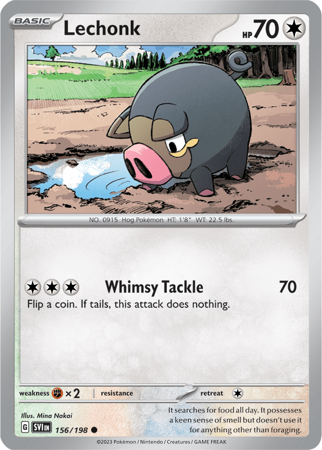 Pokémon TCG Lechonk – SVI 156/198 Common Reverse Holofoil – EN