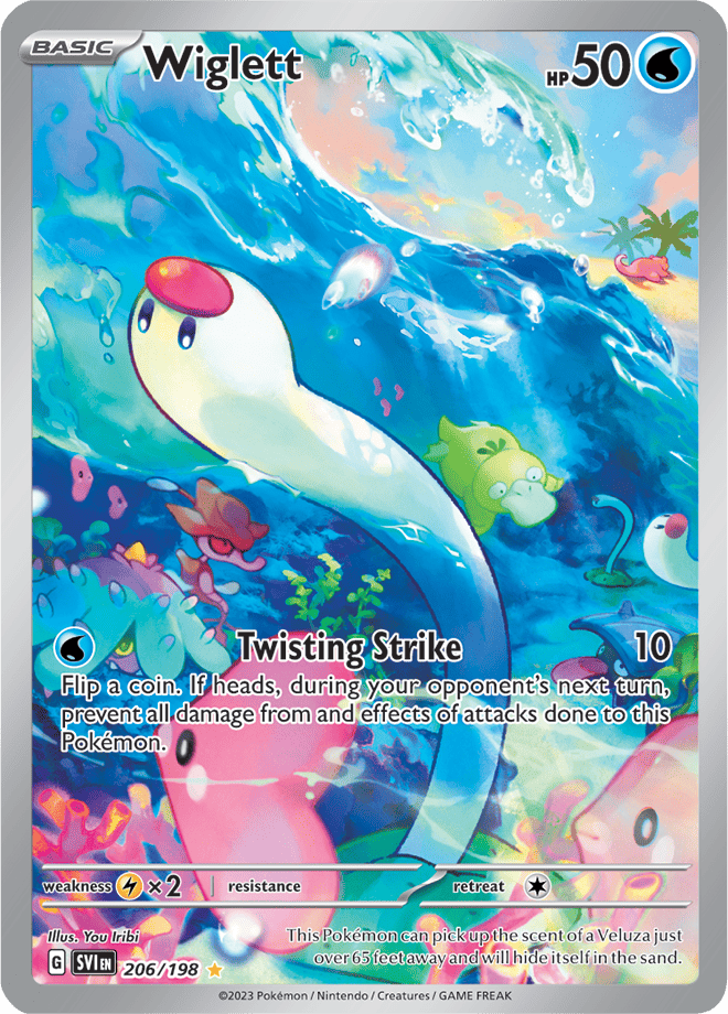 Pokémon TCG Wiglett – SVI 206/198 Illustration Rare Holo – EN
