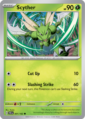 Pokémon TCG Scyther – TEF 001/162 Common Regular – EN