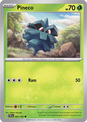 Pokémon TCG Pineco – TEF 002/162 Common Reverse Holofoil – EN