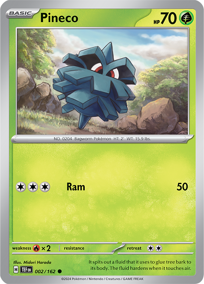 Pokémon TCG Pineco – TEF 002/162 Common Regular – EN