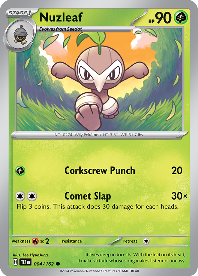 Pokémon TCG Nuzleaf – TEF 004/162 Common Regular – EN