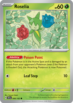 Pokémon TCG Roselia – TEF 008/162 Common Regular – EN