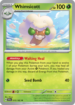 Pokémon TCG Whimsicott – TEF 015/162 Rare Holo – EN