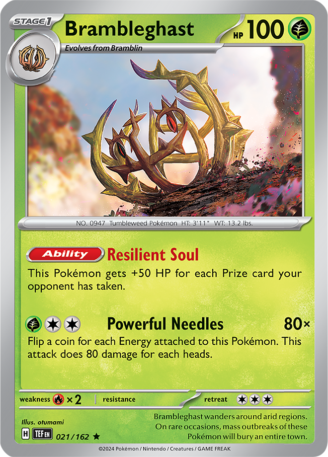 Pokémon TCG Brambleghast – TEF 021/162 Rare Holo – EN