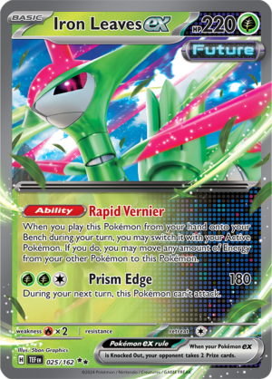 Pokémon TCG Iron Leaves ex – TEF 025/162 Double Rare Holo – EN