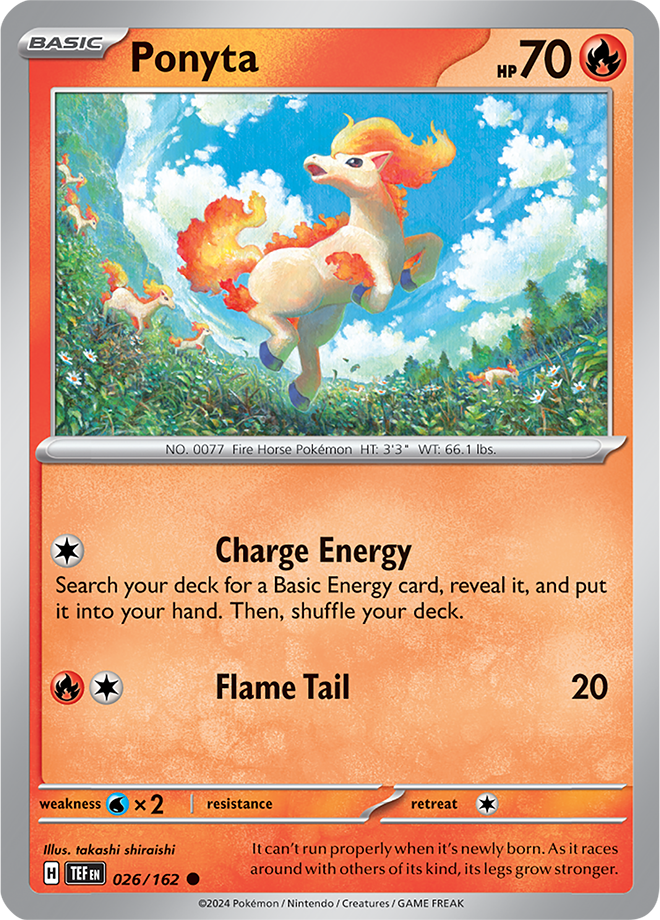 Pokémon TCG Ponyta – TEF 026/162 Common Regular – EN
