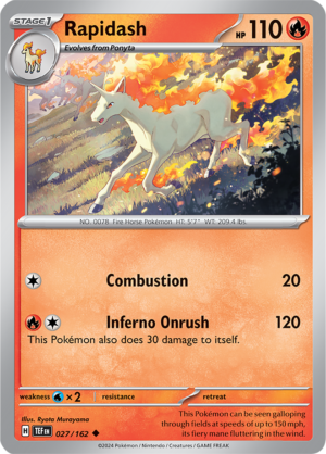 Pokémon TCG Rapidash – TEF 027/162 Uncommon Regular – EN