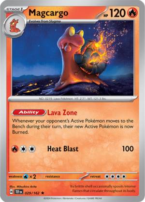 Pokémon TCG Magcargo – TEF 029/162 Rare Holo – EN