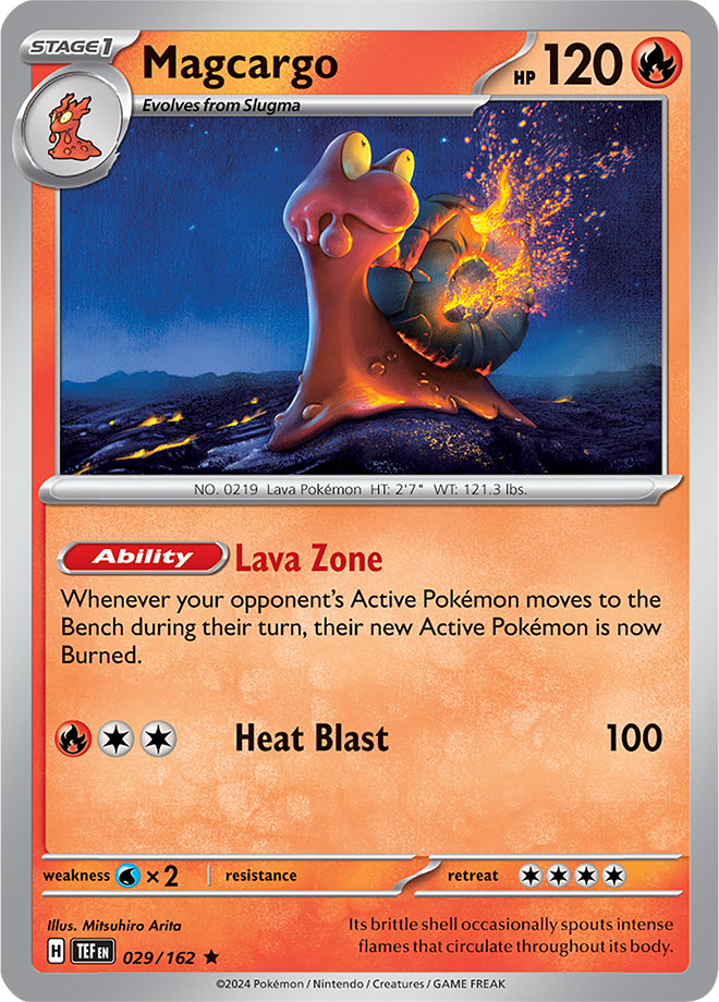 Pokémon TCG Magcargo – TEF 029/162 Rare Holo – EN