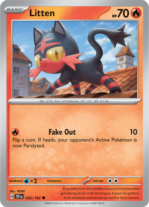 Pokémon TCG Litten – TEF 032/162 Common Regular – EN