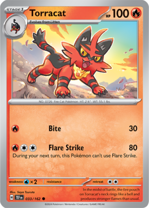 Pokémon TCG Torracat – TEF 033/162 Common Regular – EN