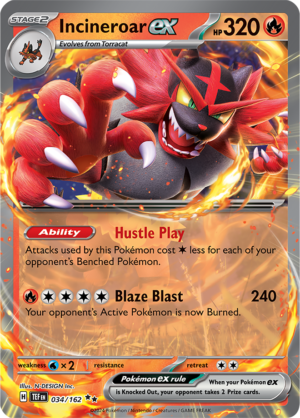 Pokémon TCG Incineroar ex – TEF 034/162 Double Rare Holo – EN