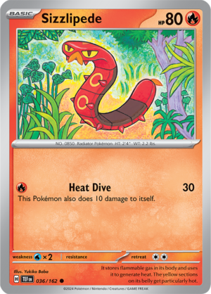 Pokémon TCG Sizzlipede – TEF 036/162 Common Regular – EN