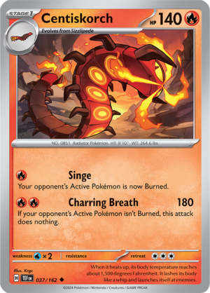 Pokémon TCG Centiskorch – TEF 037/162 Uncommon Regular – EN