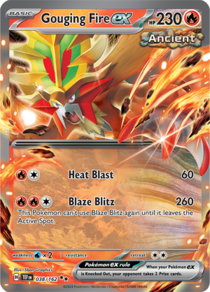 Pokémon TCG Gouging Fire ex – TEF 038/162 Double Rare Holo – EN