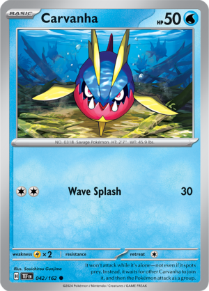 Pokémon TCG Carvanha – TEF 042/162 Common Regular – EN