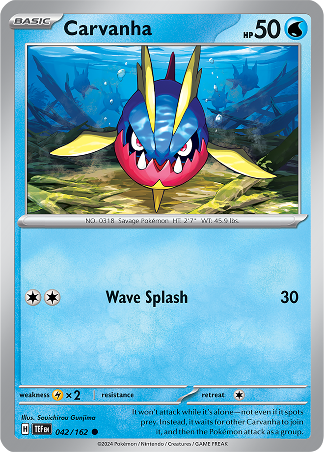 Pokémon TCG Carvanha – TEF 042/162 Common Regular – EN