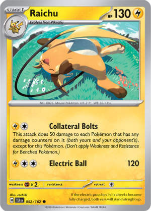 Pokémon TCG Raichu – TEF 052/162 Common Regular – EN