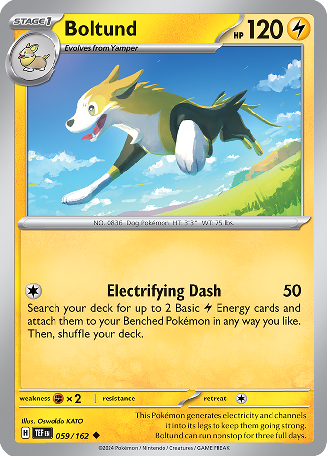 Pokémon TCG Boltund – TEF 059/162 Uncommon Regular – EN