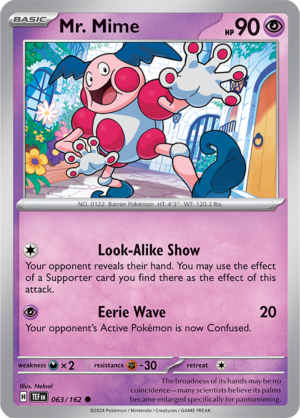 Pokémon TCG Mr. Mime – TEF 063/162 Common Regular – EN
