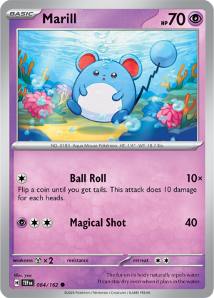 Pokémon TCG Marill – TEF 064/162 Common Regular – EN