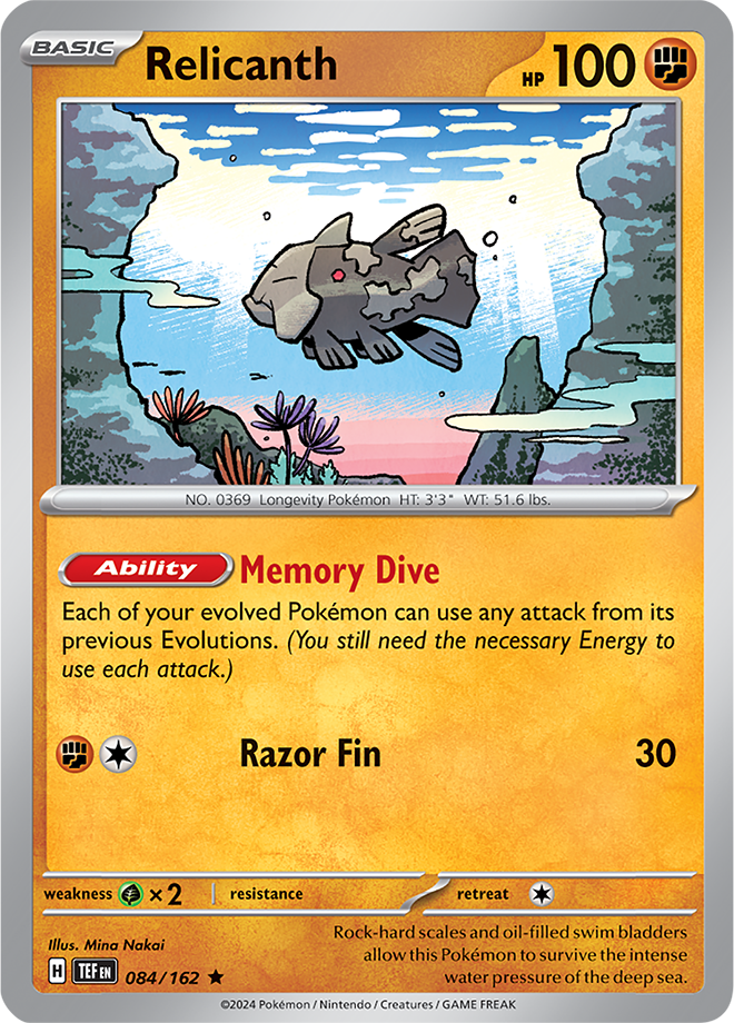 Pokémon TCG Relicanth – TEF 084/162 Rare Holo – EN