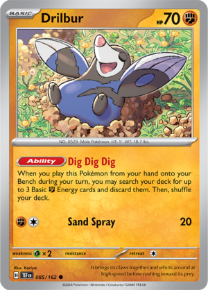 Pokémon TCG Drilbur – TEF 085/162 Common Regular – EN