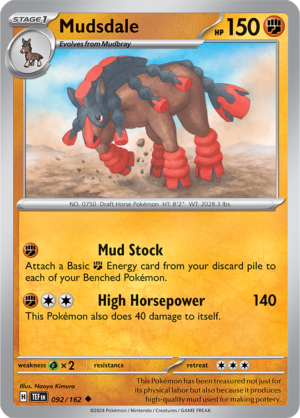 Pokémon TCG Mudsdale – TEF 092/162 Uncommon Regular – EN