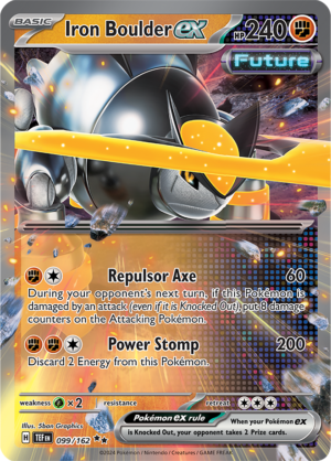 Pokémon TCG Iron Boulder ex – TEF 099/162 Double Rare Holo – EN