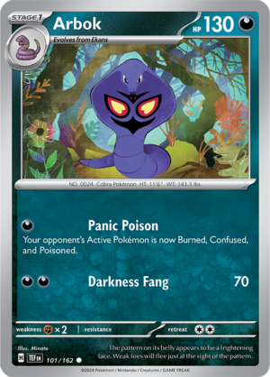 Pokémon TCG Arbok – TEF 101/162 Common Regular – EN