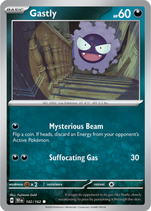 Pokémon TCG Gastly – TEF 102/162 Common Reverse Holofoil – EN