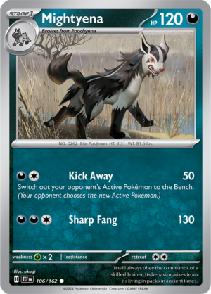 Pokémon TCG Mightyena – TEF 106/162 Common Reverse Holofoil – EN