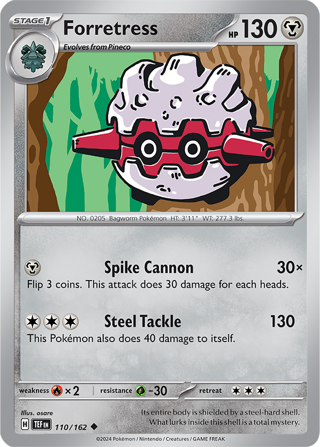 Pokémon TCG Forretress – TEF 110/162 Uncommon Regular – EN