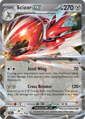 Pokémon TCG Scizor ex – TEF 111/162 Double Rare Holo – EN