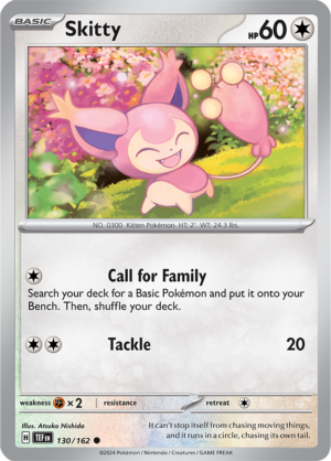 Pokémon TCG Skitty – TEF 130/162 Common Reverse Holofoil – EN