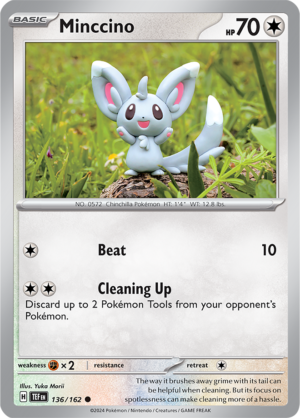 Pokémon TCG Minccino – TEF 136/162 Common Reverse Holofoil – EN