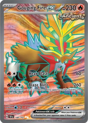 Pokémon TCG Gouging Fire ex – TEF 188/162 Ultra Rare Holo – EN