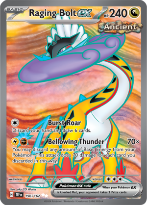 Pokémon TCG Raging Bolt ex – TEF 196/162 Ultra Rare Holo – EN