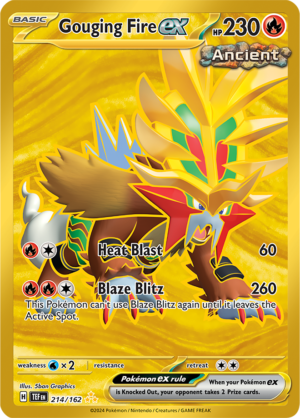 Pokémon TCG Gouging Fire ex – TEF 214/162 Hyper Rare Holo – EN