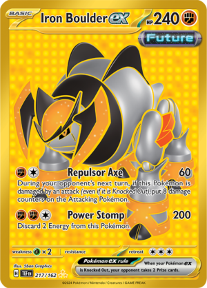 Pokémon TCG Iron Boulder ex – TEF 217/162 Hyper Rare Holo – EN