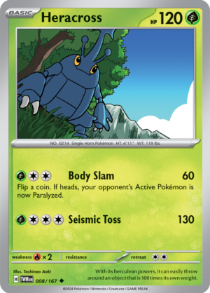 Pokémon TCG Heracross – TWM 008/167 Uncommon Regular – EN