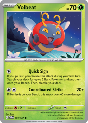 Pokémon TCG Volbeat – TWM 009/167 Common Regular – EN
