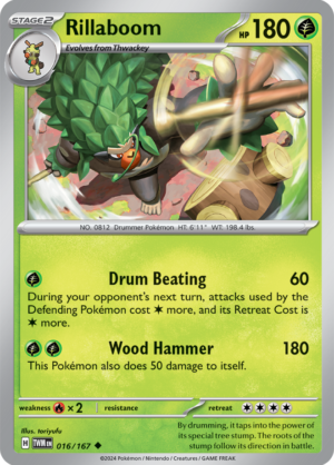 Pokémon TCG Rillaboom – TWM 016/167 Uncommon Regular – EN