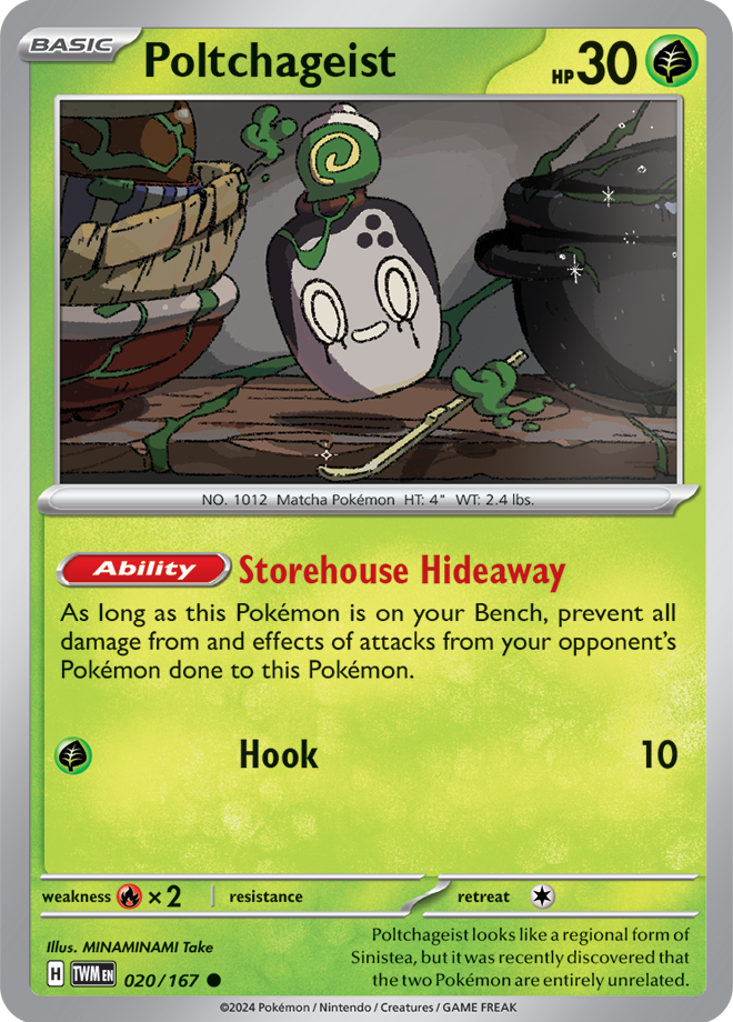 Pokémon TCG Poltchageist – TWM 020/167 Common Regular – EN