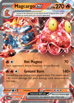 Pokémon TCG Magcargo ex – TWM 029/167 Double Rare Holo – EN