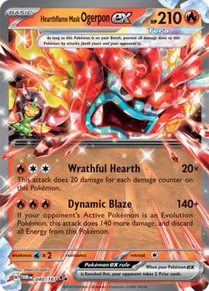 Pokémon TCG Hearthflame Mask Ogerpon ex – TWM 040/167 Double Rare Holo – EN