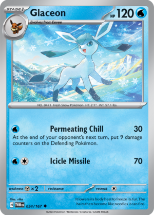 Pokémon TCG Glaceon – TWM 054/167 Uncommon Regular – EN