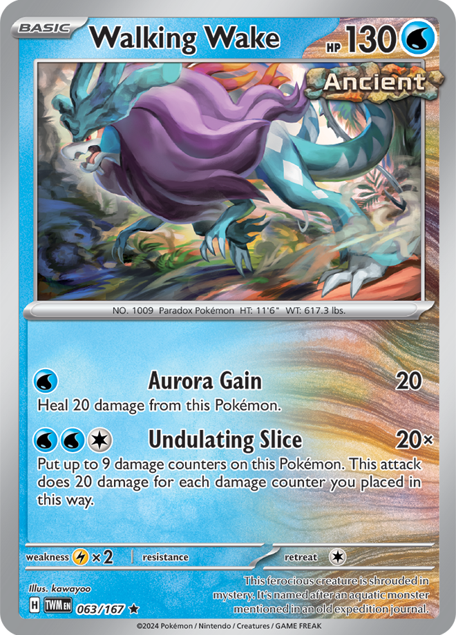 Pokémon TCG Walking Wake – TWM 063/167 Rare Holo – EN
